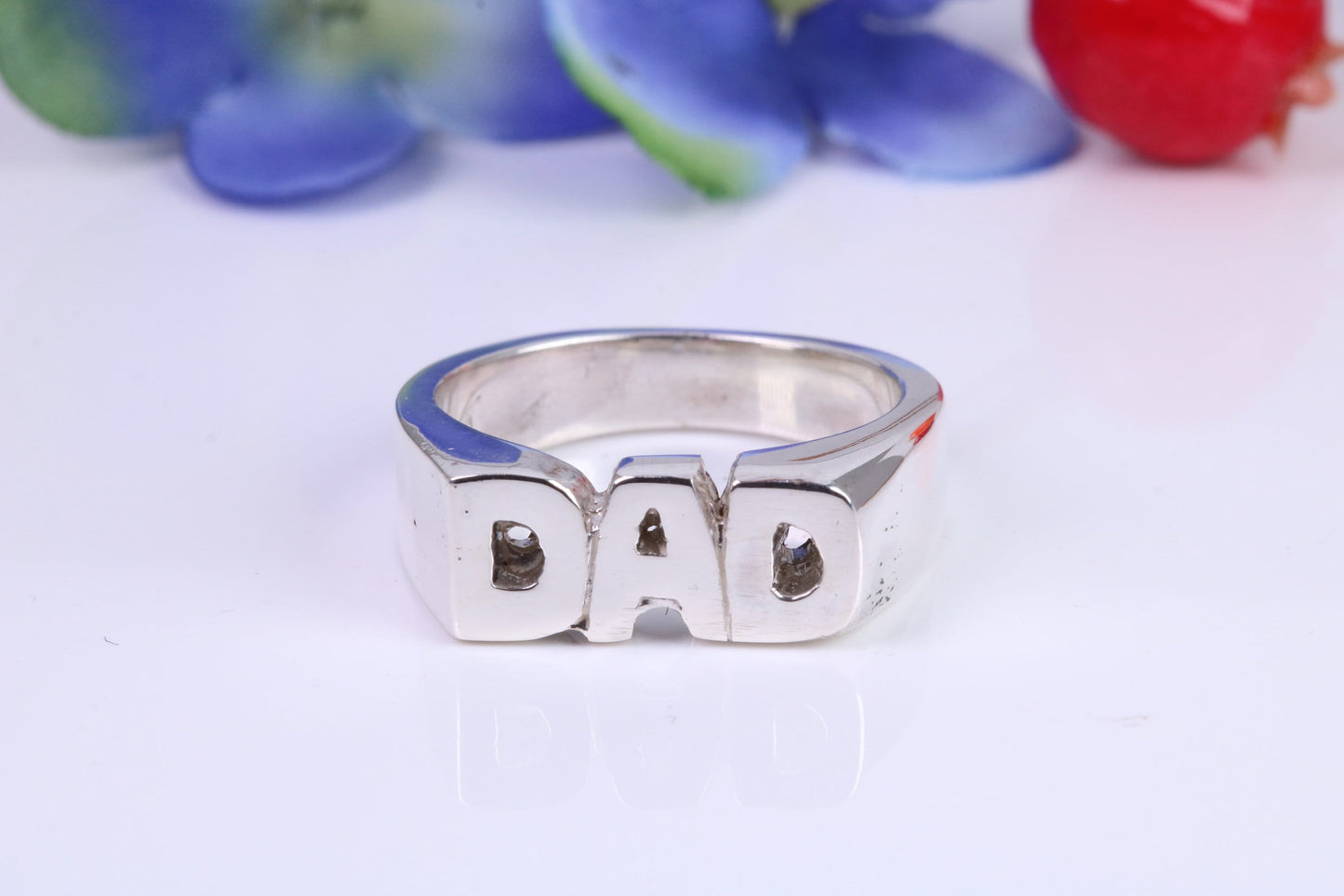Chunky Dad ring, made from solid cast silver, British hallmarked