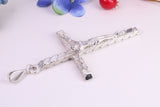 90 mm Long, Very Large Crucifix, Made From Solid Cast Silver, With Heavy Belcher Chain, British Hallmarked