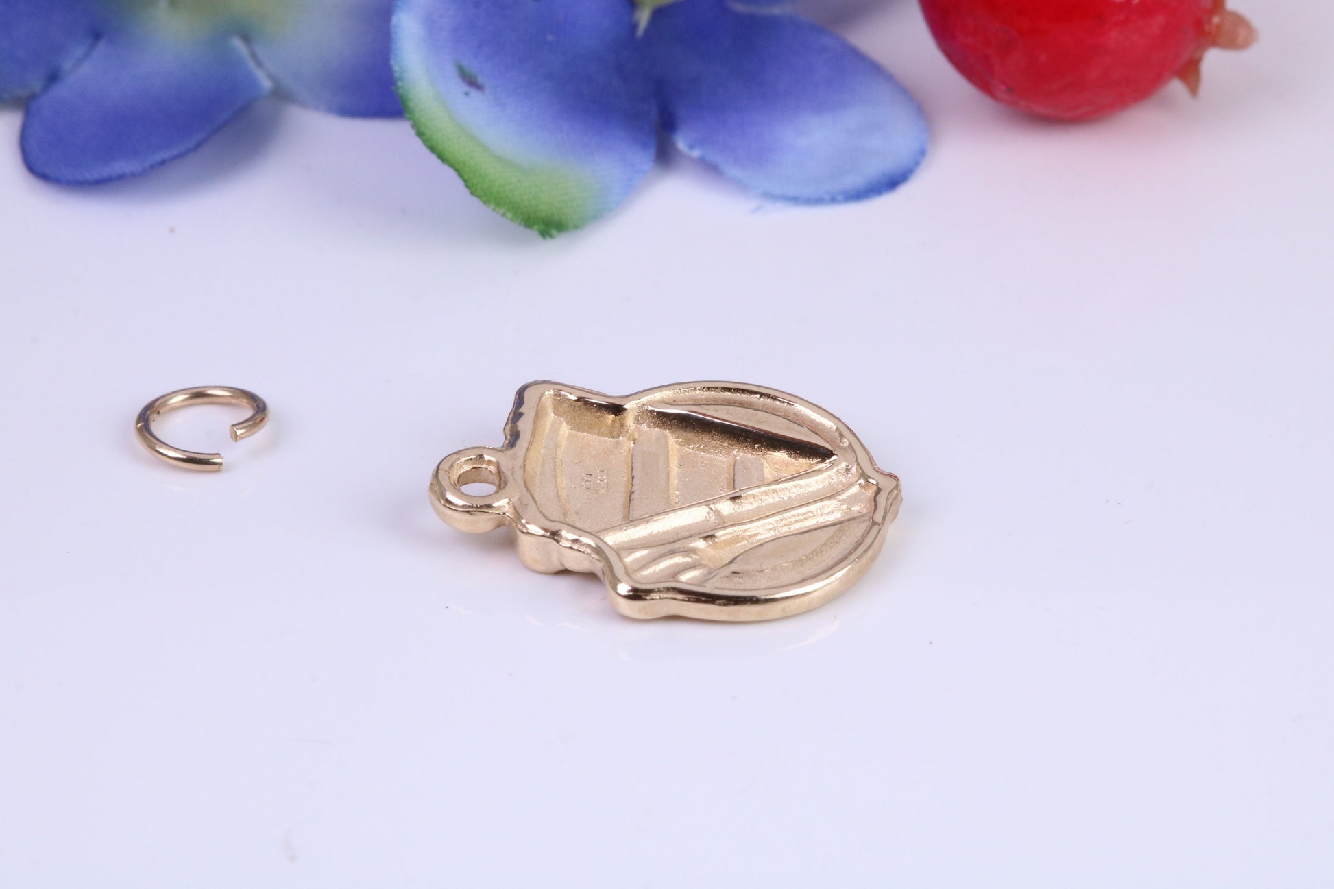 Slice of Cake Charm, Traditional Charm, Made from Solid Cast Yellow Gold, British Hallmarked