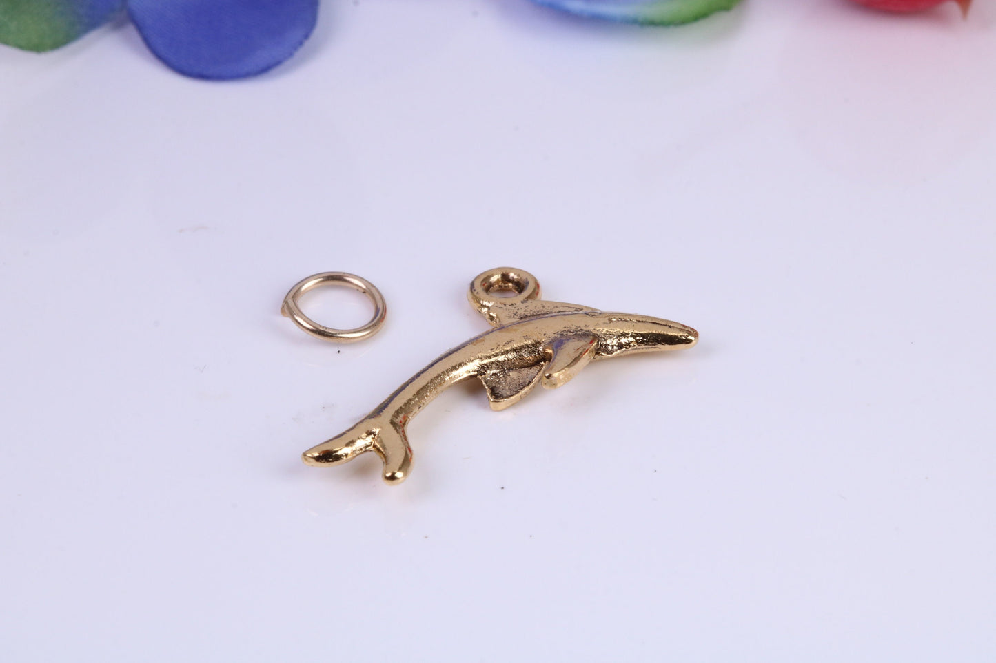 Blue Whale Charm, Traditional Charm, Made from Solid Cast Yellow Gold, British Hallmarked