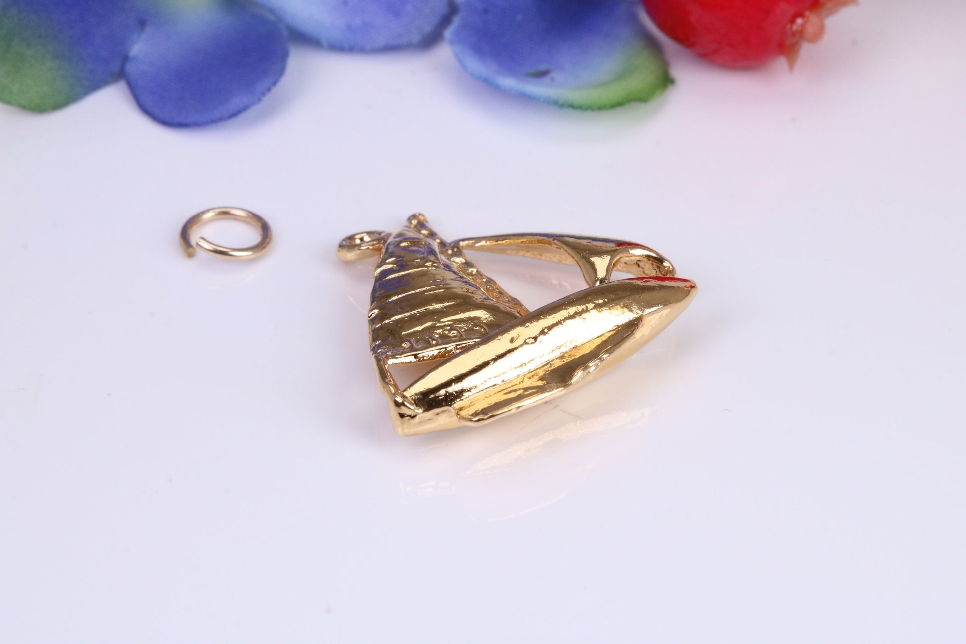 Sailing Boat Charm, Traditional Charm, Made from Solid Cast Yellow Gold, British Hallmarked