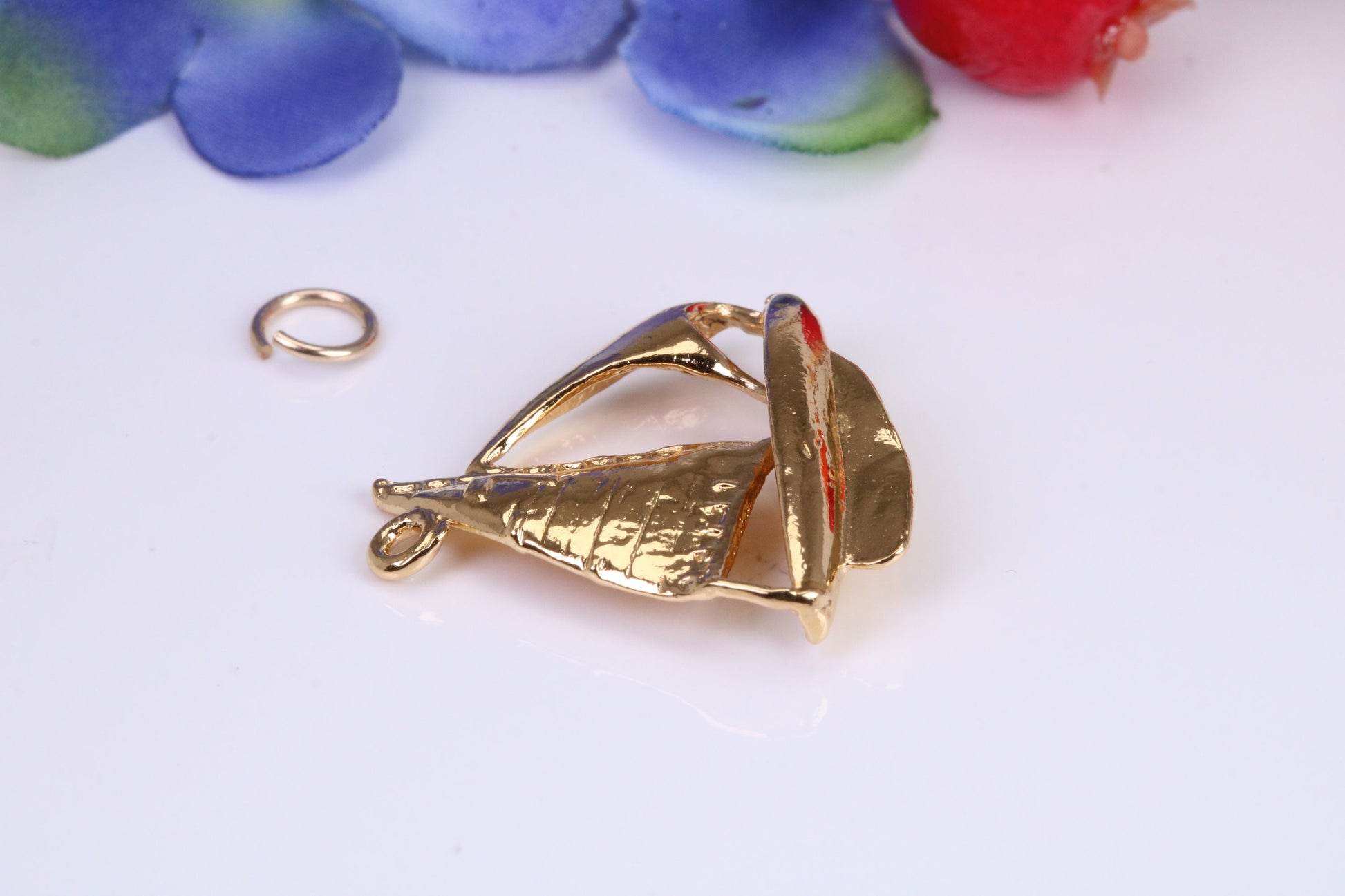 Sailing Boat Charm, Traditional Charm, Made from Solid Cast Yellow Gold, British Hallmarked