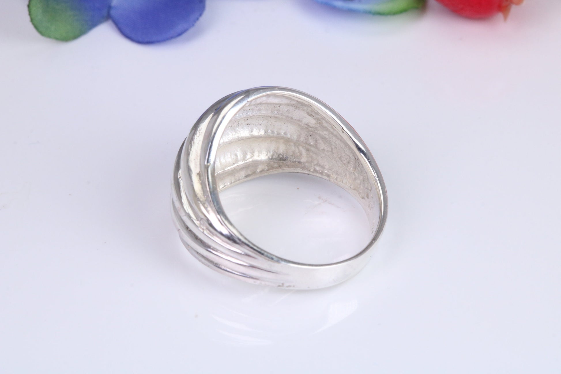 Abstract ring, made from solid cast silver