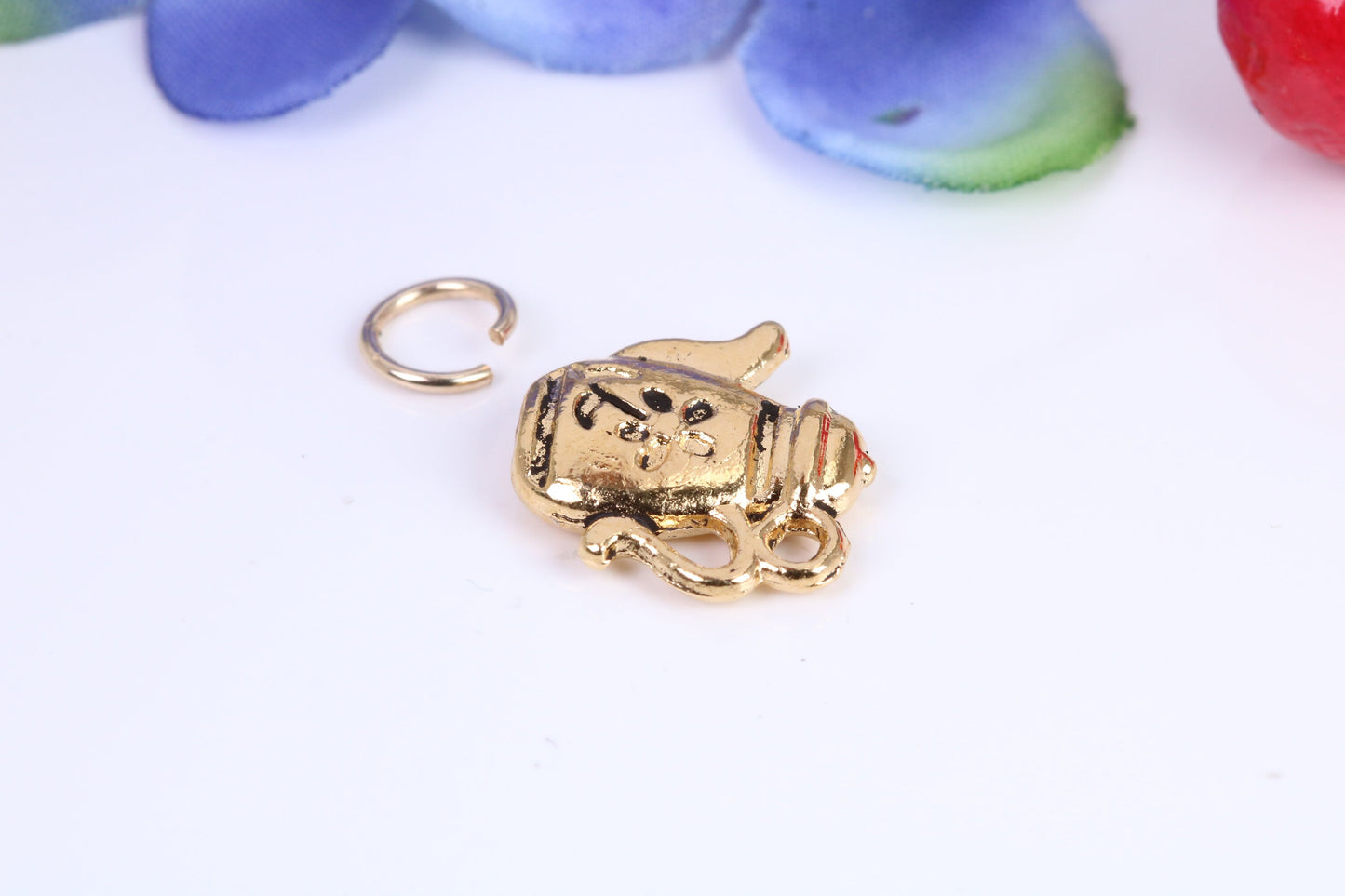 Teapot Charm, Traditional Charm, Made from Solid Cast Yellow Gold, British Hallmarked