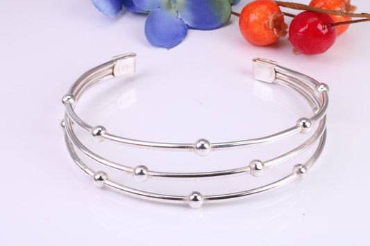 20 mm Wide Oval Solid Silver Bangle