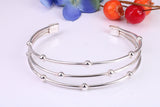 20 mm Wide Oval Solid Silver Bangle