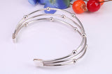 20 mm Wide Oval Solid Silver Bangle