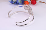 29 mm Wide Flower Oval Solid Silver Bangle