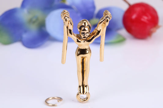 Gymnast Charm, Traditional Charm, Made from Solid Cast Yellow Gold, British Hallmarked