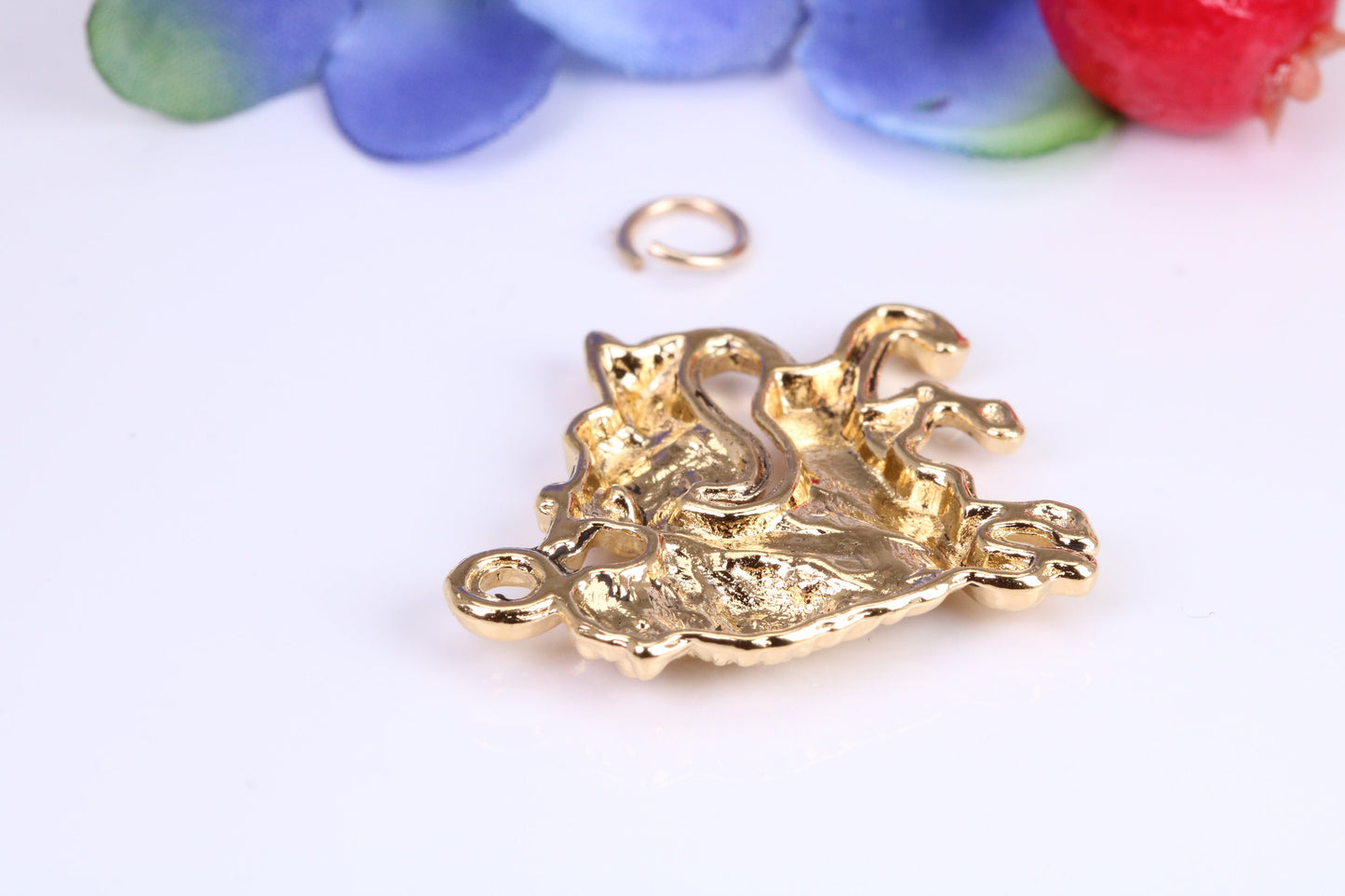 Rule Britannia Lion Charm, Traditional Charm, Made from Solid Cast Yellow Gold, British Hallmarked