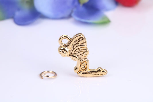 Fairy Charm, Traditional Charm, Made from Solid Cast Yellow Gold, British Hallmarked