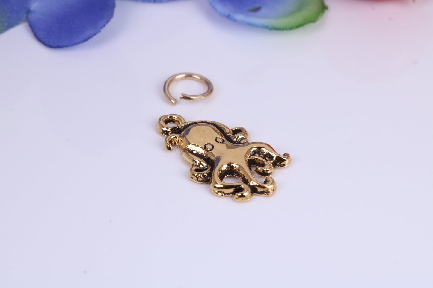 Octopus Charm, Traditional Charm, Made from Solid Cast Yellow Gold, British Hallmarked