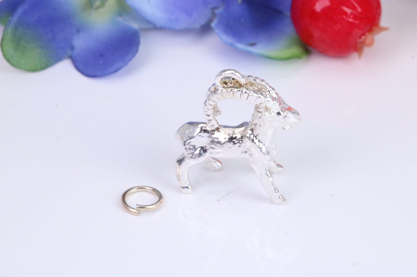 Capricorn Zodiac Sign Charm, Traditional Charm, Made from Solid Cast Sterling Silver, Complete with Attachment Link