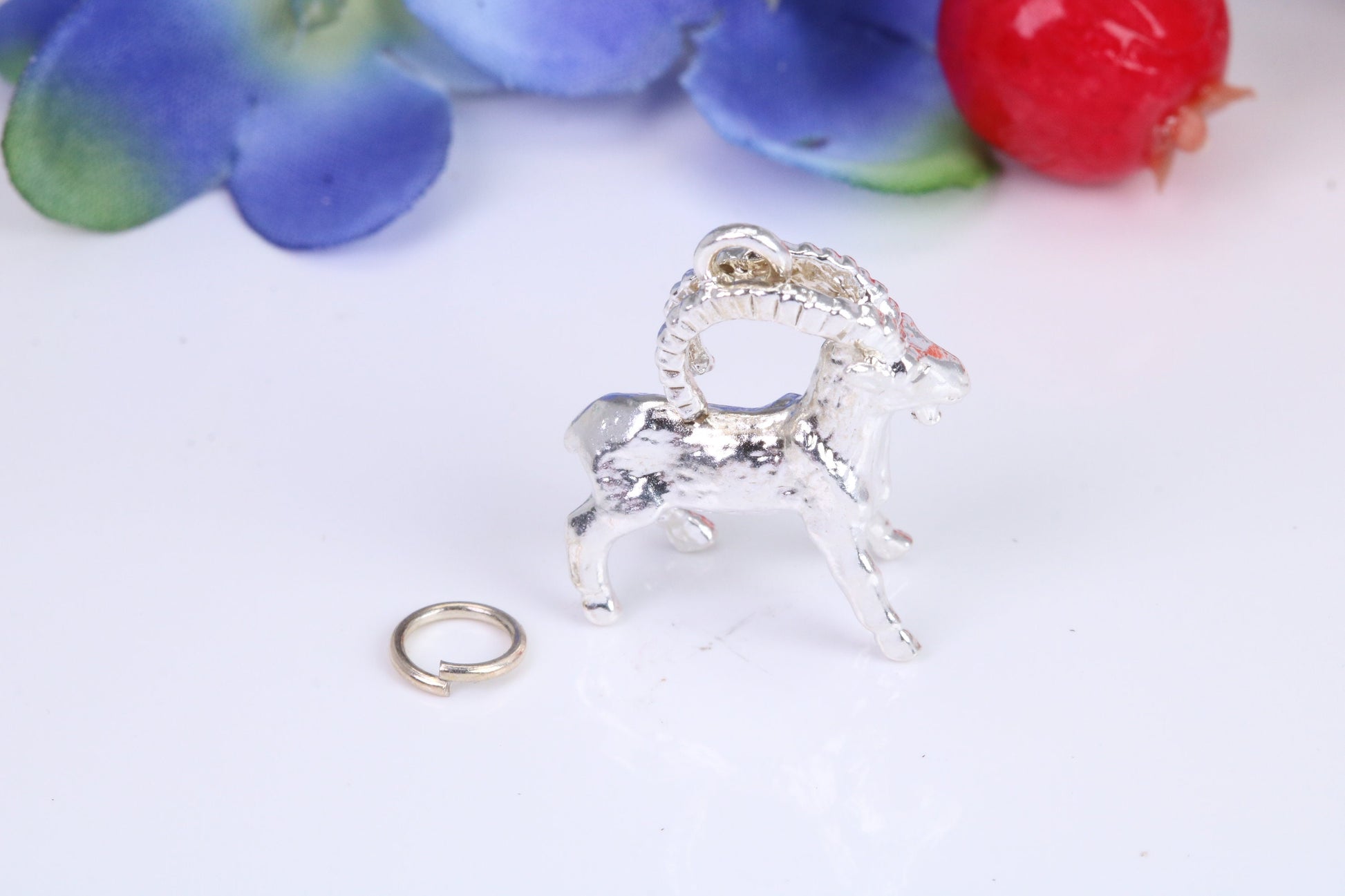 Capricorn Zodiac Sign Charm, Traditional Charm, Made from Solid Cast Sterling Silver, Complete with Attachment Link