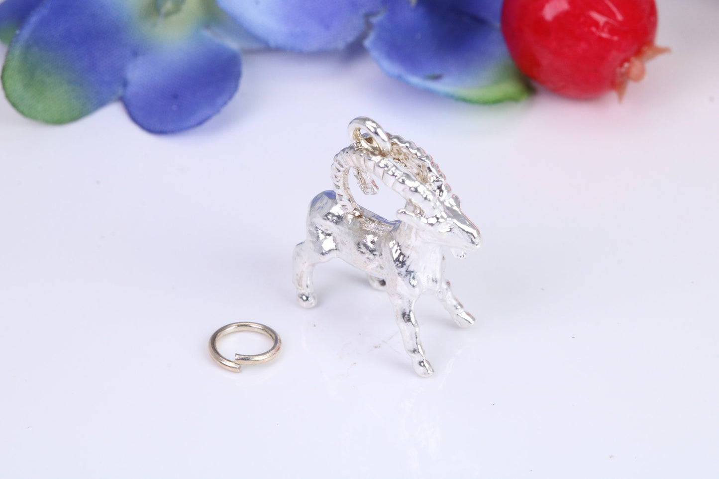 Capricorn Zodiac Sign Charm, Traditional Charm, Made from Solid Cast Sterling Silver, Complete with Attachment Link