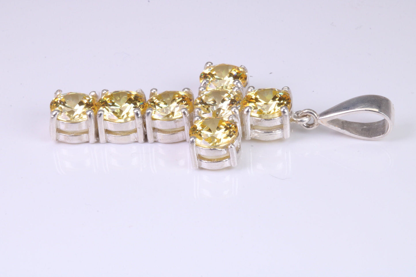 Large and Chunky Sterling Silver Stone set Cross.