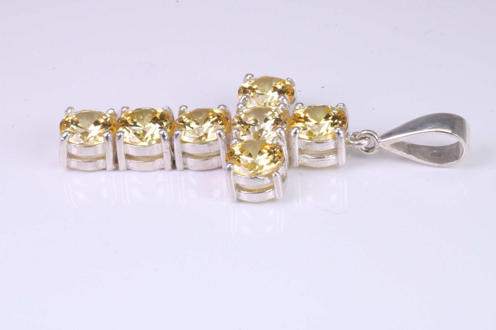 Large and Chunky Sterling Silver Stone set Cross.