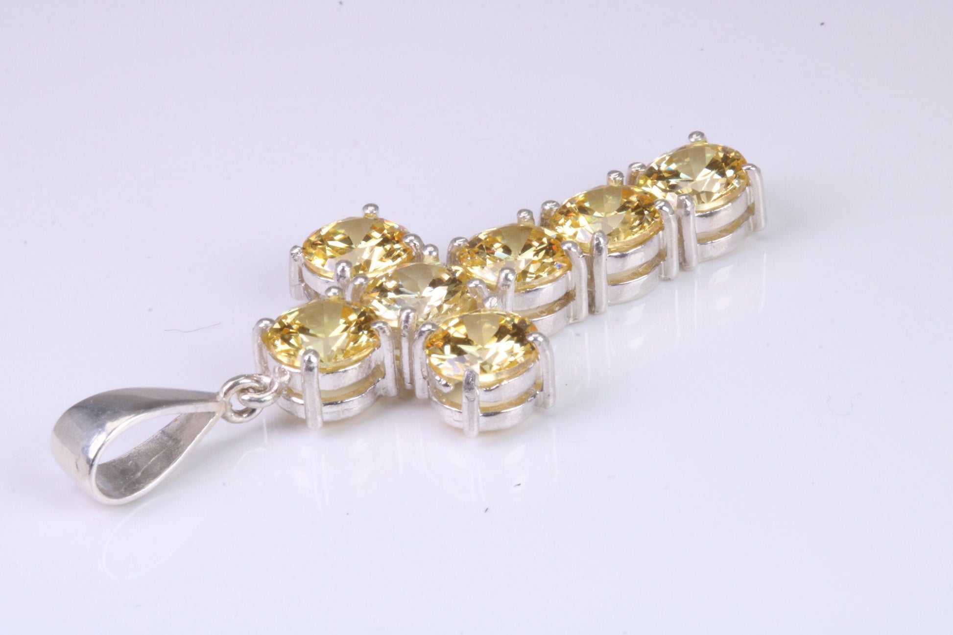 Large and Chunky Sterling Silver Stone set Cross.
