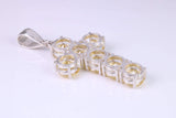 Large and Chunky Sterling Silver Stone set Cross.