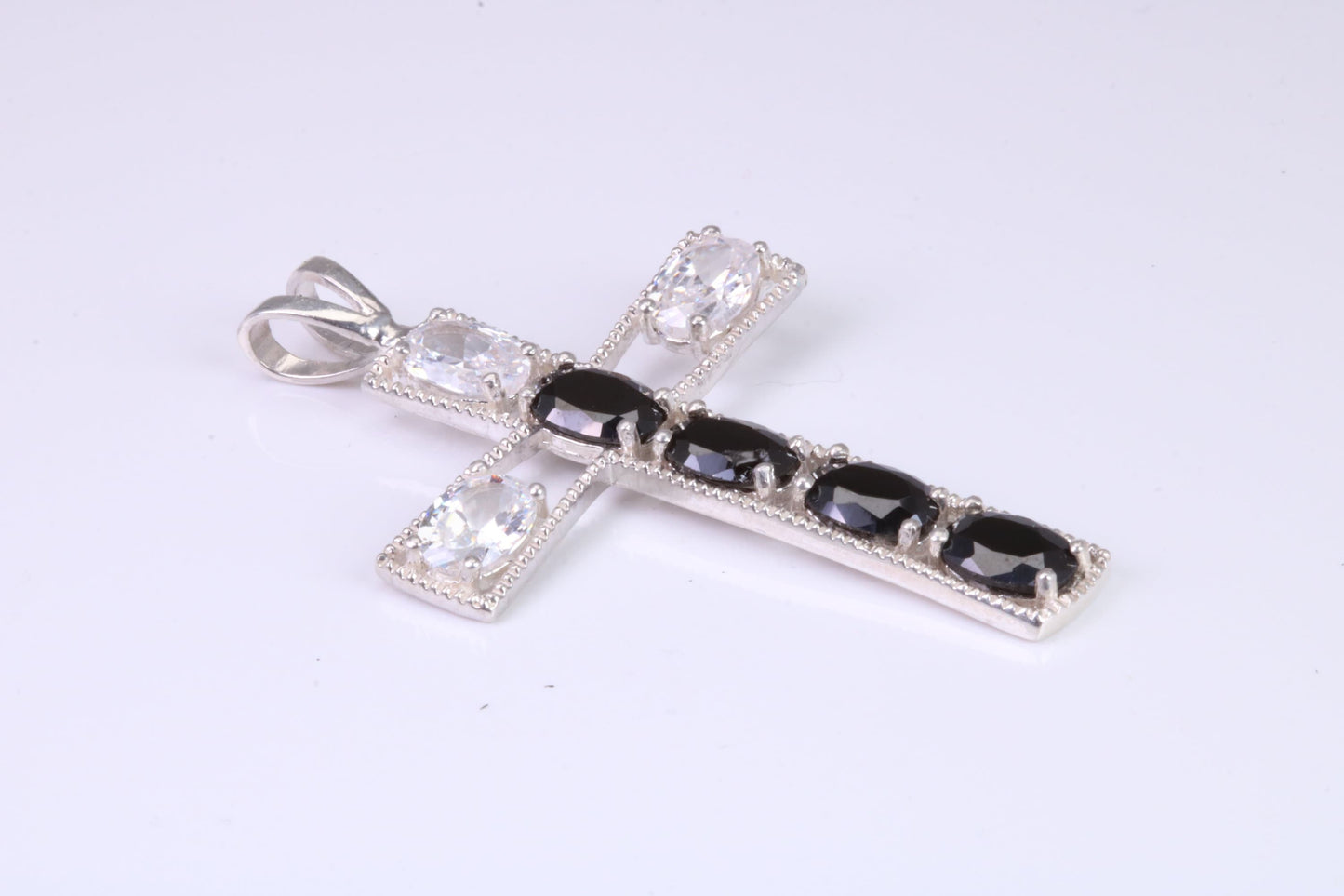 Sterling Silver C Z set Cross Necklace