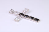 Sterling Silver C Z set Cross Necklace