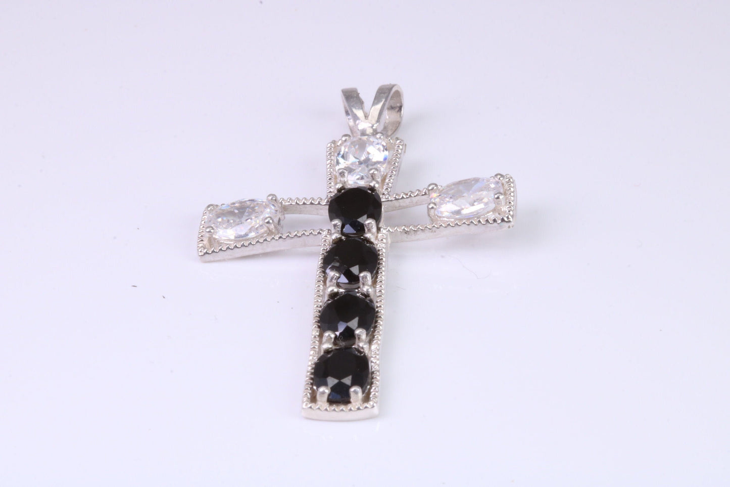 Sterling Silver C Z set Cross Necklace