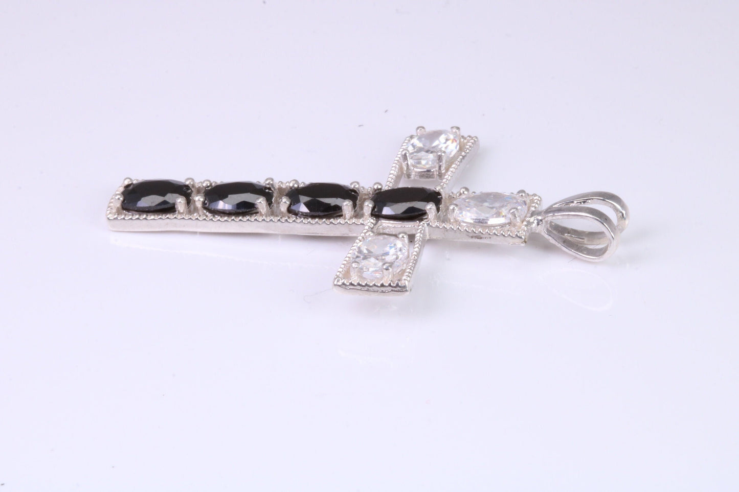 Sterling Silver C Z set Cross Necklace