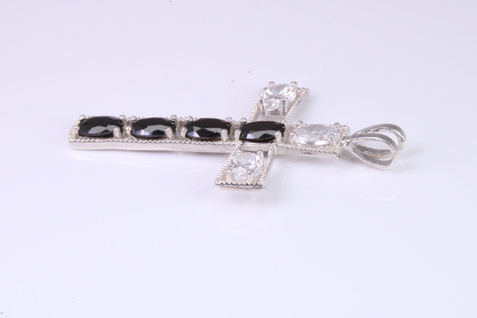 Sterling Silver C Z set Cross Necklace