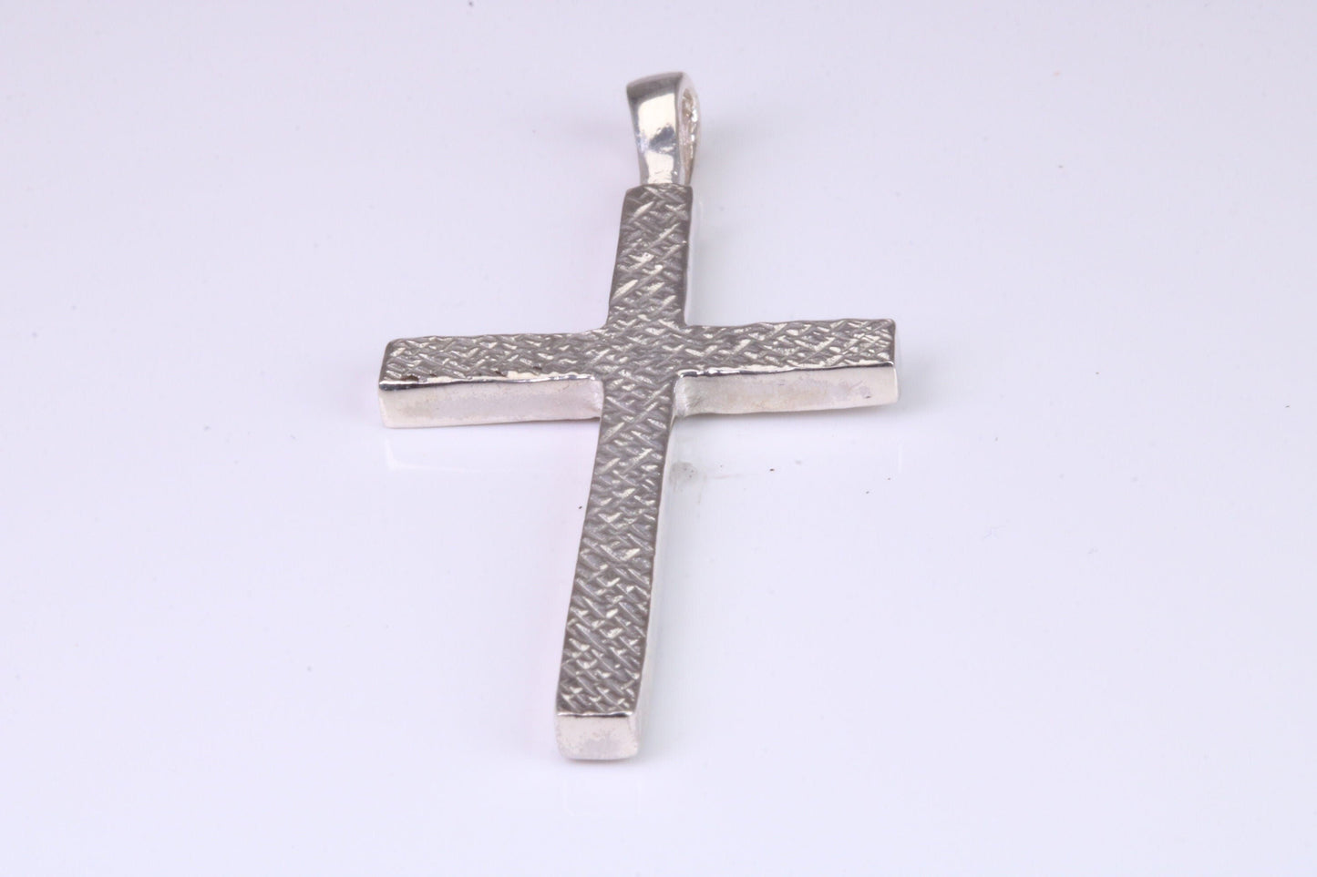 Large Solid and Chunky Sterling Silver Cross Necklace