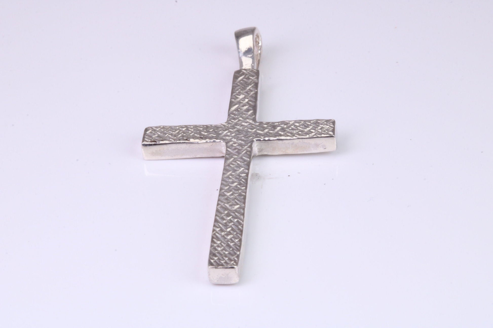 Large Solid and Chunky Sterling Silver Cross Necklace