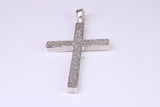 Large Solid and Chunky Sterling Silver Cross Necklace
