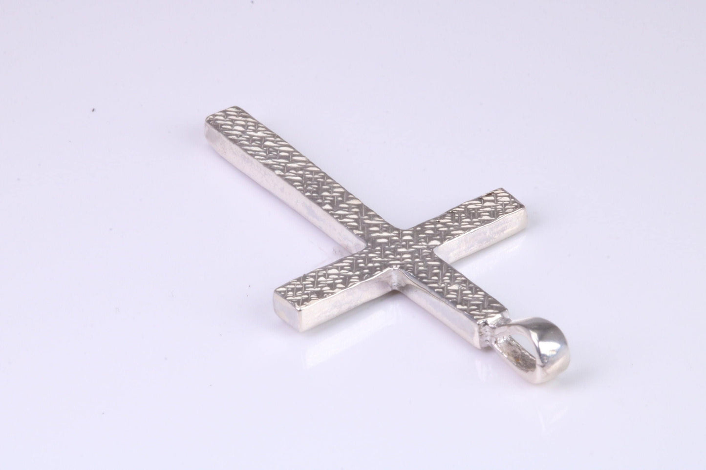 Large Solid and Chunky Sterling Silver Cross Necklace