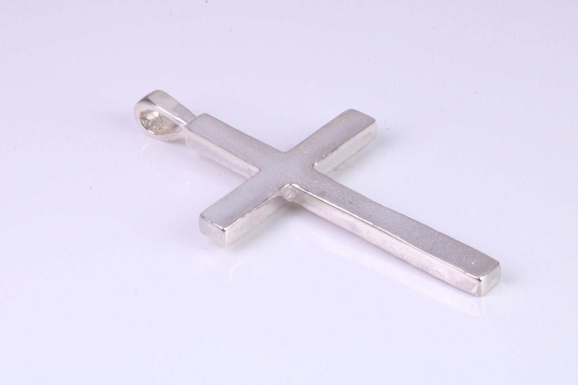 Large Solid and Chunky Sterling Silver Cross Necklace