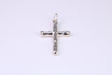 Small Bark Effect Sterling Silver Cross Necklace