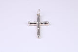 Small Bark Effect Sterling Silver Cross Necklace