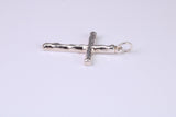 Small Bark Effect Sterling Silver Cross Necklace