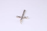 Small Bark Effect Sterling Silver Cross Necklace