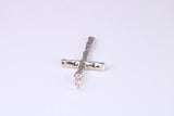 Small Bark Effect Sterling Silver Cross Necklace