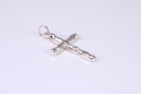 Small Bark Effect Sterling Silver Cross Necklace