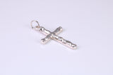 Small Bark Effect Sterling Silver Cross Necklace