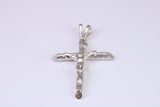 Small Silver Crucifix with Bark Effect Finish