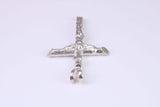 Small Silver Crucifix with Bark Effect Finish