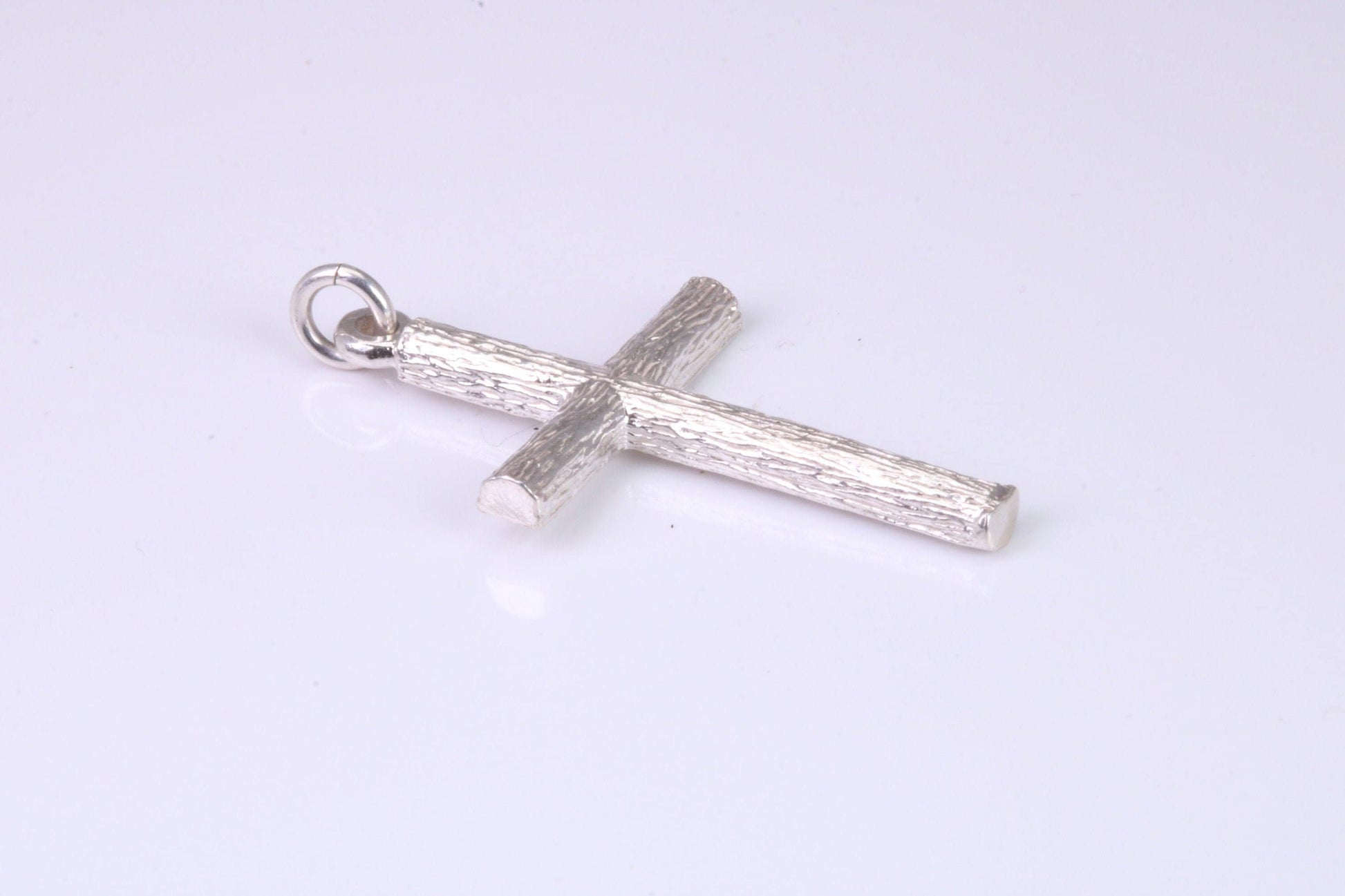 Sterling Silver Large Bark effect Cross