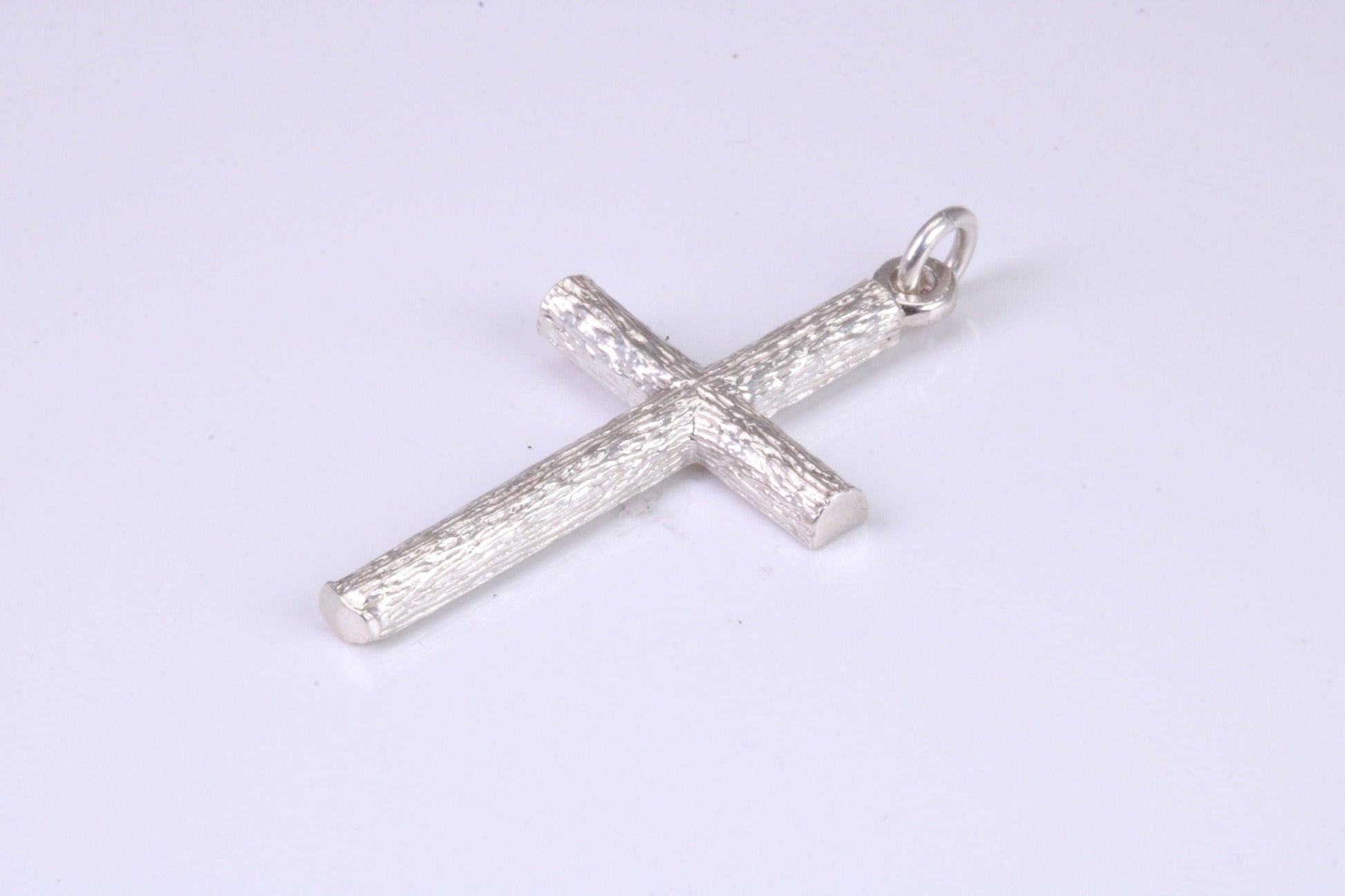 Sterling Silver Large Bark effect Cross