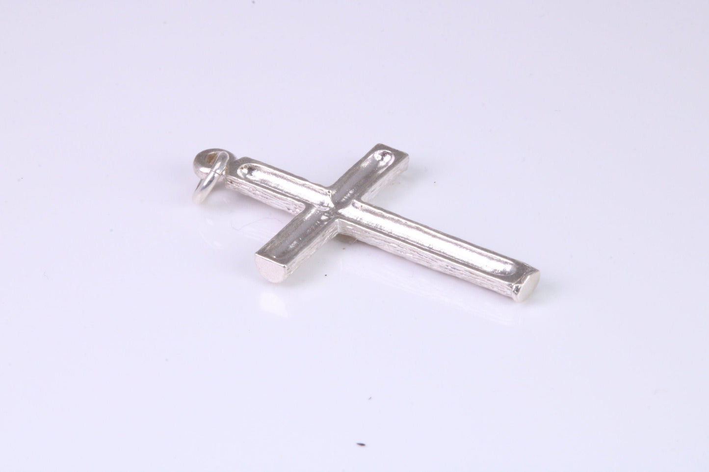 Sterling Silver Large Bark effect Cross