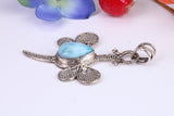Blue Agate Necklace set in Sterling Silver