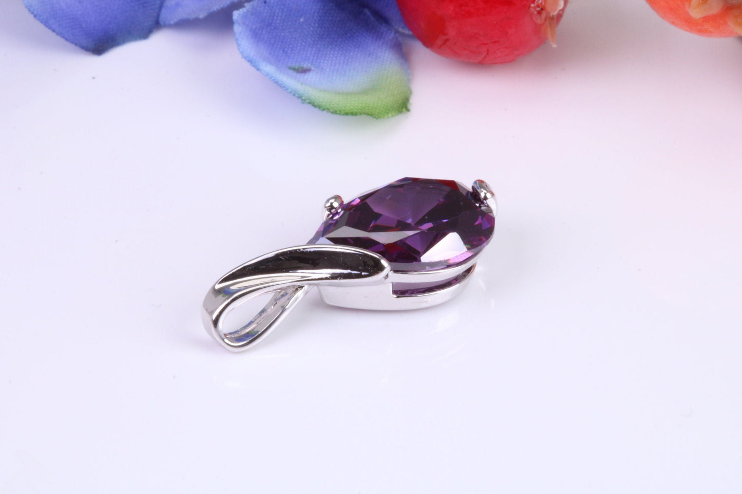 Sterling Silver Dressy Real Amethyst set Necklace