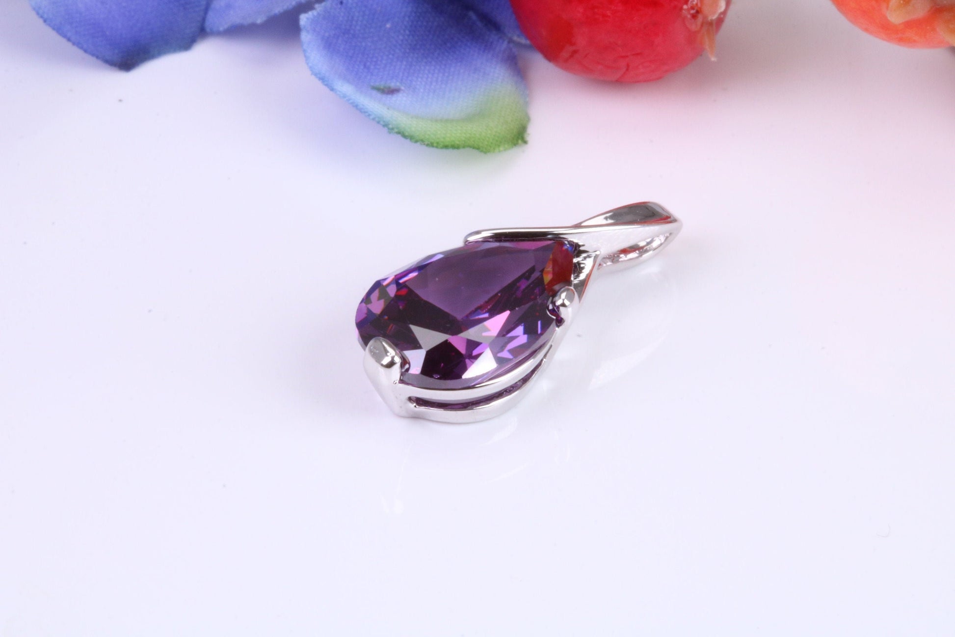 Sterling Silver Dressy Real Amethyst set Necklace