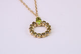 Peridot and Citrine set Necklace, Made From Solid Silver with 18ct Yellow Gold Plating, Length Adjustable Chain