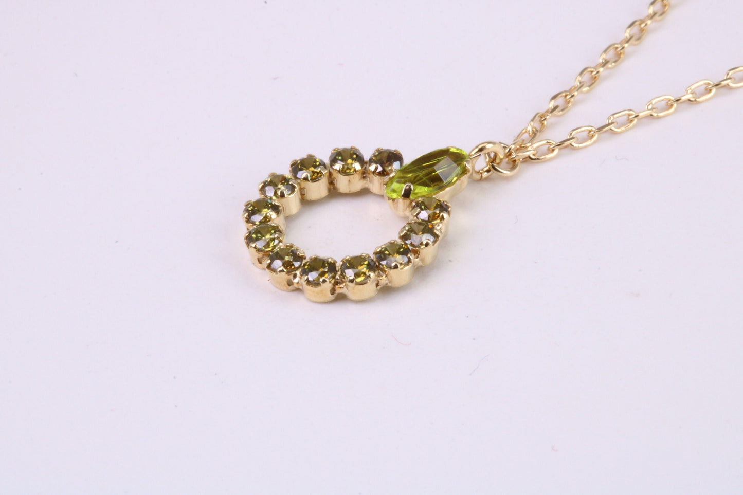 Peridot and Citrine set Necklace, Made From Solid Silver with 18ct Yellow Gold Plating, Length Adjustable Chain
